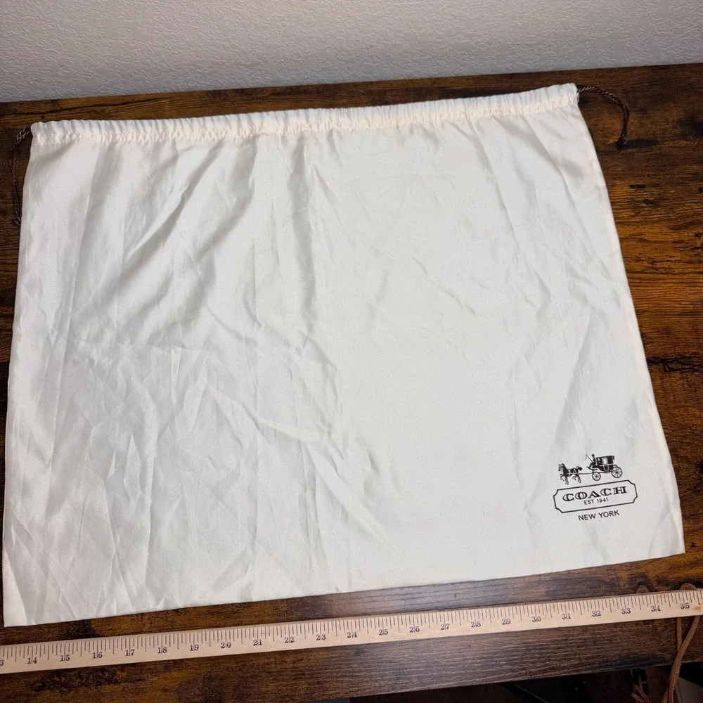 Coach Dust Bag Drawstring Storage Bag White Canvas 23x19 Purse Handbag Large